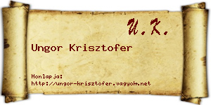 Ungor Krisztofer névjegykártya