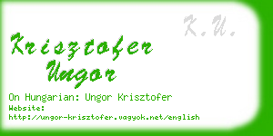 krisztofer ungor business card
